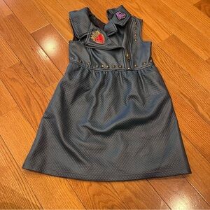 Girls Kids Disney Descendants Evie Costume Dress Up Faux Leather Blue Vest 4